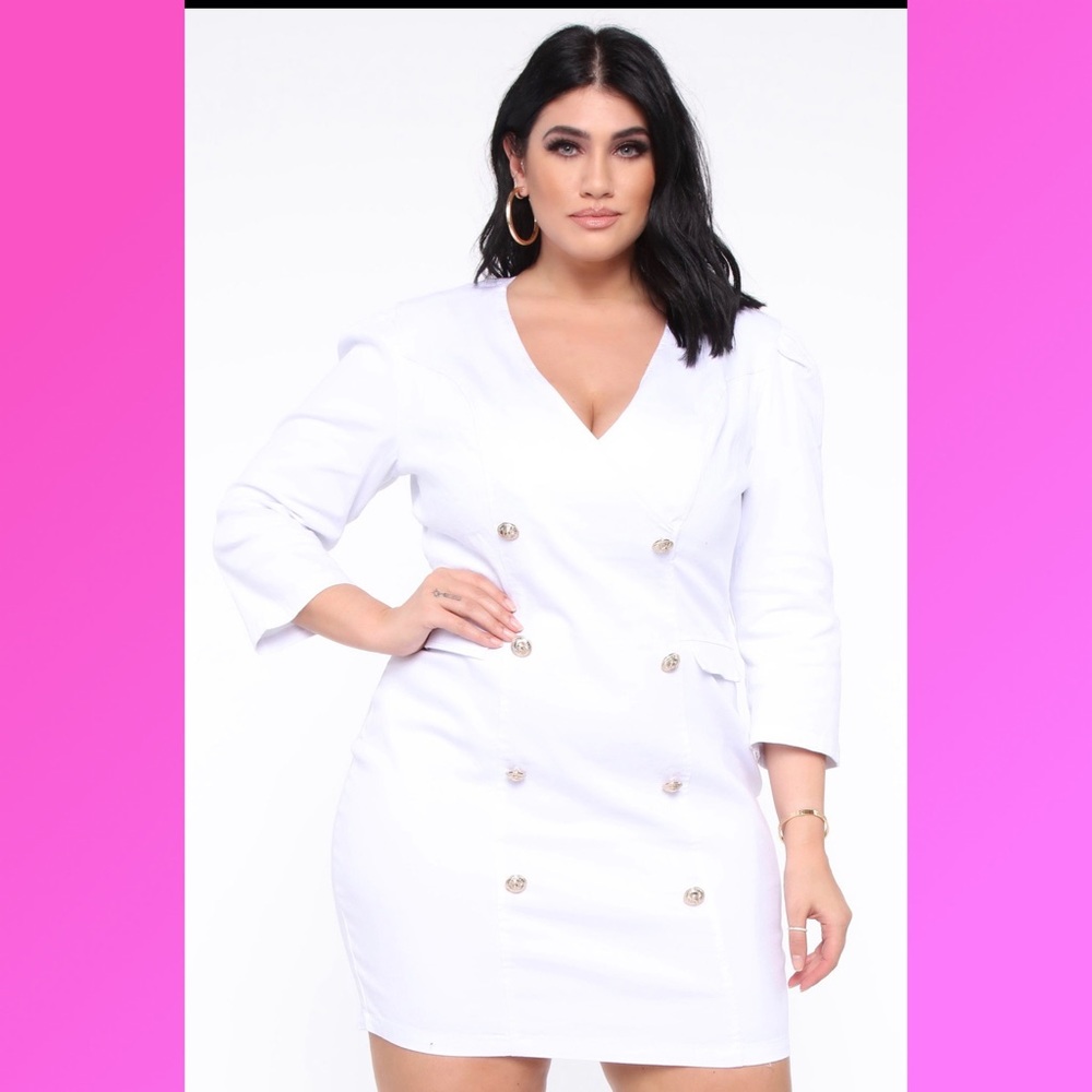 Plus size denim mini dress
